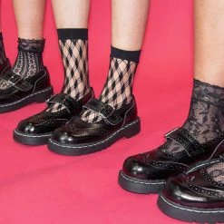 TSK1123 Black Assorted Fishnet 5-Pk Sock