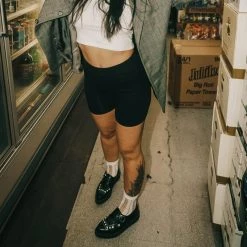 A3017 Black TUKskin™ Buckle Pointed Creeper