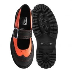 A3023L Women Black & Orange TUKskin™ Double Decker Mary Jane