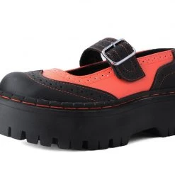 A3023L Women Black & Orange TUKskin™ Double Decker Mary Jane
