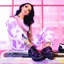 A3030L Women Black Burnished Contrast Stitch Double Decker Brogue