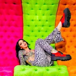 A3032L Black & Red Double Decker Brogue