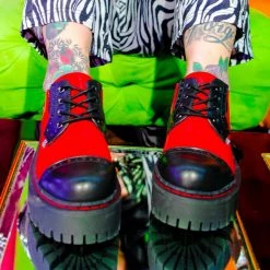 A3032L Black & Red Double Decker Brogue