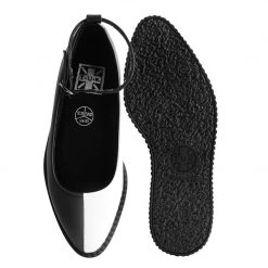 A3042L Monochrome Twist Ballet Ankle Strap Creeper