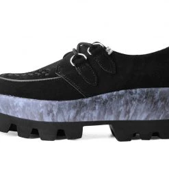 A3065 New Arrivals Black Marble Dino Lug Creeper