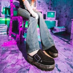 A3066 Black Marble Dino Lug Mule New Arrivals