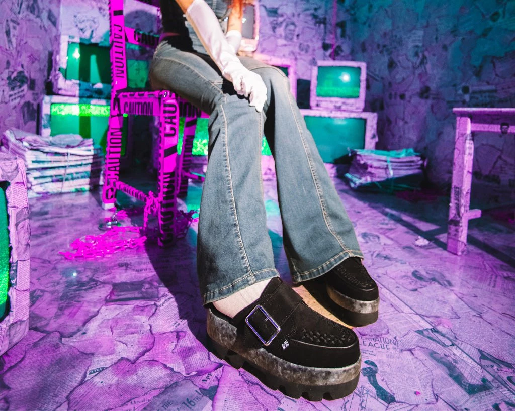 A3066 Black Marble Dino Lug Mule New Arrivals