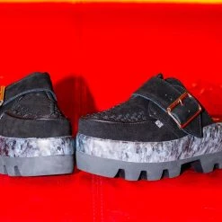 A3066 Black Marble Dino Lug Mule New Arrivals