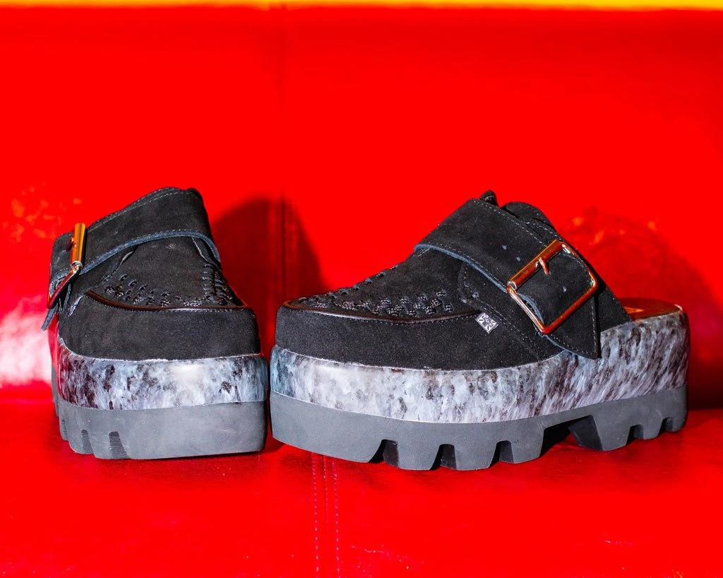 A3066 Black Marble Dino Lug Mule New Arrivals