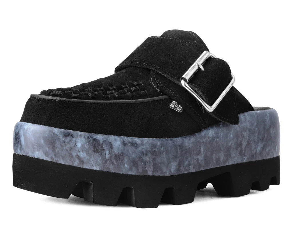 A3066 Black Marble Dino Lug Mule New Arrivals