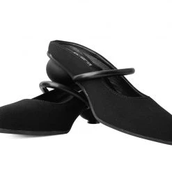 A3068L Women Black Faux Suede Ball Heel