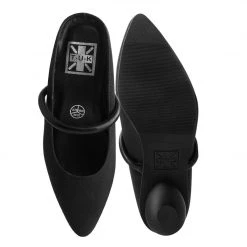 A3068L Women Black Faux Suede Ball Heel