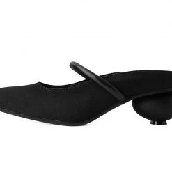 A3068L Women Black Faux Suede Ball Heel