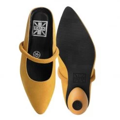 A3069L Women Mustard Faux Suede Ball Heel