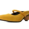 A3069L Women Mustard Faux Suede Ball Heel