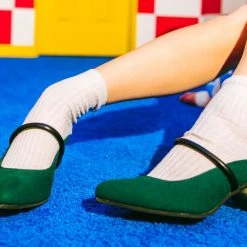 A3070L Women Cedar Green Faux Suede Ball Heel