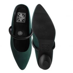 A3070L Women Cedar Green Faux Suede Ball Heel