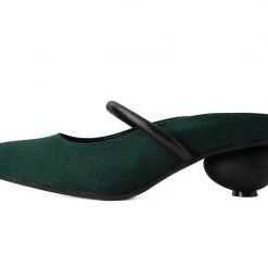 A3070L Women Cedar Green Faux Suede Ball Heel