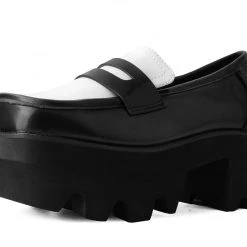 A3085L New Arrivals Black & White Dress TUKskin™ Square Nosebleed Loafer