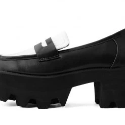 A3085L New Arrivals Black & White Dress TUKskin™ Square Nosebleed Loafer