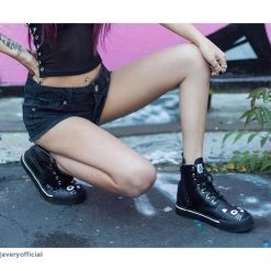A6570L Back In Stock Black Kitty Sneaker Boot