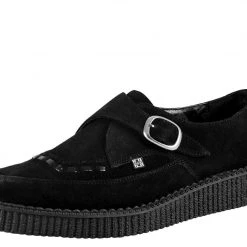 A8139 Suede Pointed Buckle Creeper