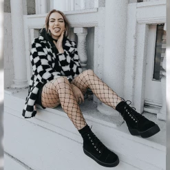 A8642L Women Black Suede Viva Mondo Boots