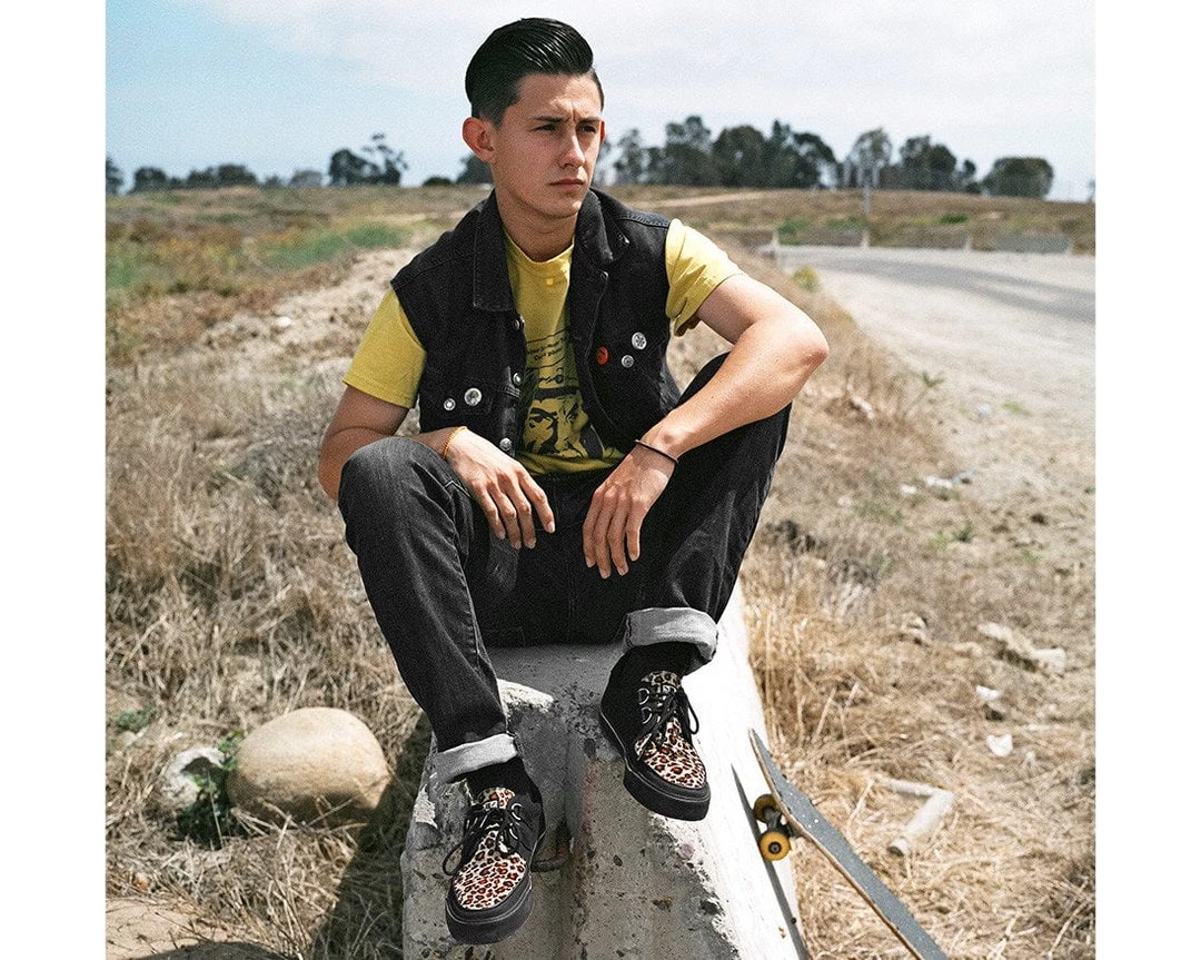 A9181 Black & Leopard Vegan VLK Sneaker Women