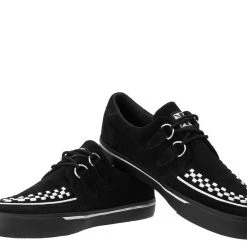 A9182 Women Black Suede White Interlace VLK Sneaker