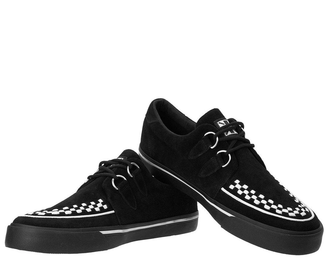 A9182 Women Black Suede White Interlace VLK Sneaker