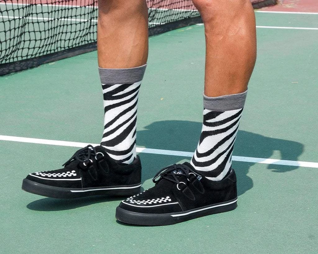 A9182 Women Black Suede White Interlace VLK Sneaker