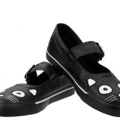 A9217L Black Kitty Face VLK Mary Janes Women