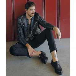 A9324 Black TUKskin™ Pointed Buckle Creeper Women