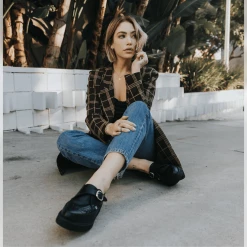 A9324 Black TUKskin™ Pointed Buckle Creeper Women