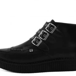 A9325 Women Black TUKskin™ 3-Buckle Pointed Creeper Boot