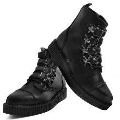 A9409 Black TUKskin™ Skull Buckle Pointed Boot
