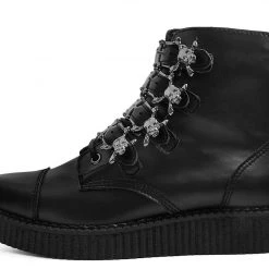 A9409 Black TUKskin™ Skull Buckle Pointed Boot