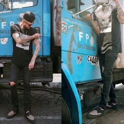 A9418 Black & Leopard Tie Pointed Lace Up EZC Women