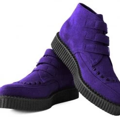 A9494 Women Ultra Violet 3-Buckle Pointed Creeper Boot