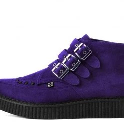A9494 Women Ultra Violet 3-Buckle Pointed Creeper Boot