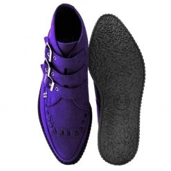 A9494 Women Ultra Violet 3-Buckle Pointed Creeper Boot