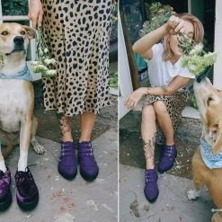 A9494 Women Ultra Violet 3-Buckle Pointed Creeper Boot