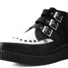 A9540 Women Black & White TUKskin™ 3-Buckle Pointed Creeper Boot
