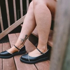 A9590L Black Dorsay Pointed Mary Jane Women