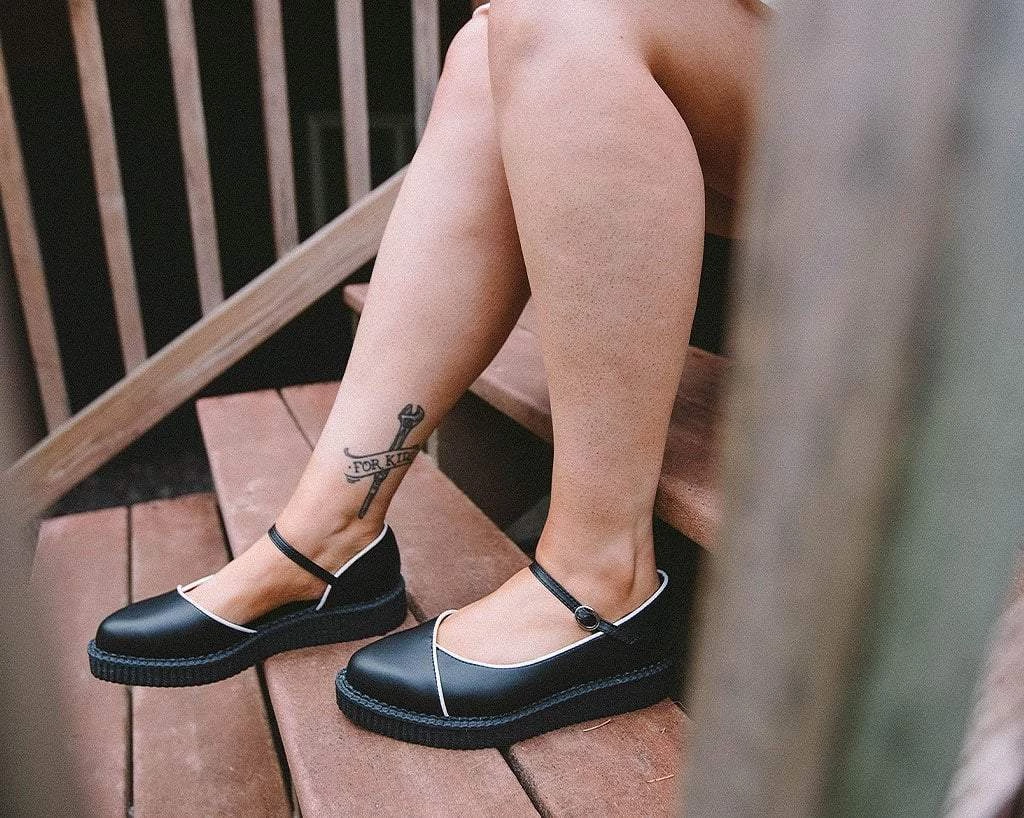 A9590L Black Dorsay Pointed Mary Jane Women