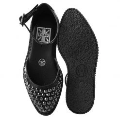 A9575L Black TUKskin™ Pointed Studded Sandal