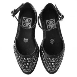A9575L Black TUKskin™ Pointed Studded Sandal