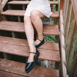 A9590L Black Dorsay Pointed Mary Jane Women