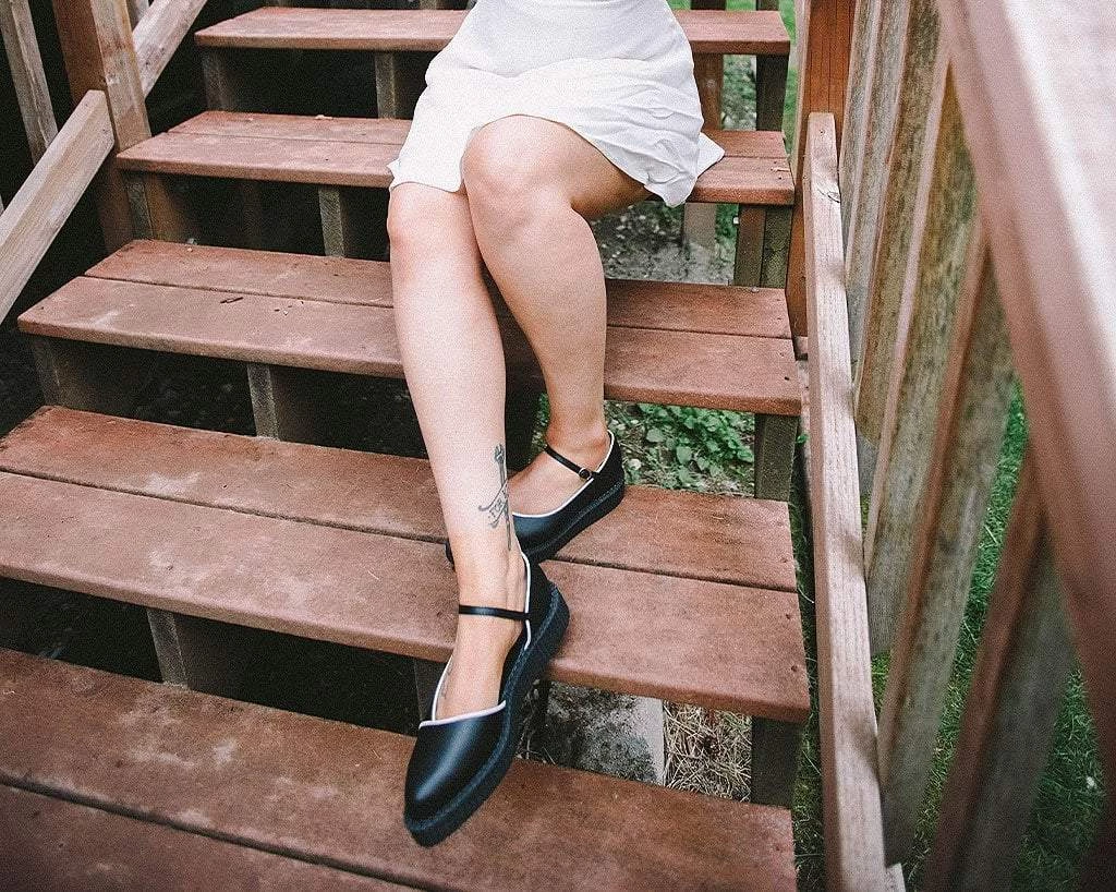 A9590L Black Dorsay Pointed Mary Jane Women