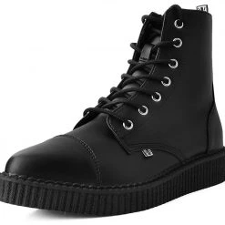 A9636 Women Black TUKskin™ Pointed Lace Up Boot